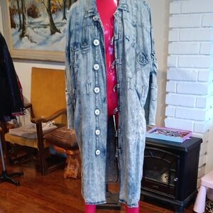 No! Jeans By Claude Atties Denim Button-Up Coat